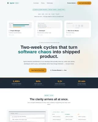 Sprint — Agile Scrum Mastery Landing Page Template