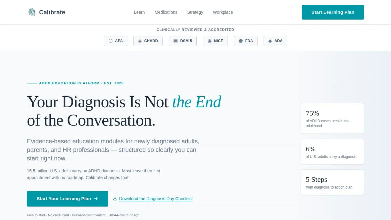 ADHD Care Education Website Template