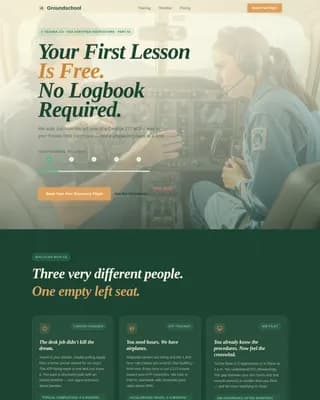 Groundschool — Accelerated Pilot Training Landing Page Template