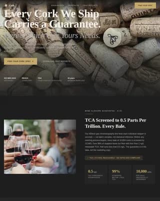Cork — Precision Industrial Manufacturing Landing Page Template