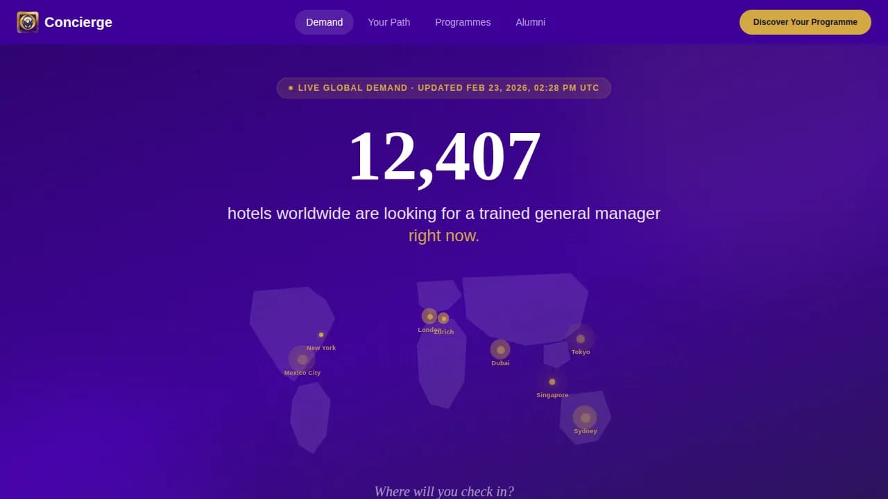 Concierge — Personalized Hospitality Training Landing Page Template