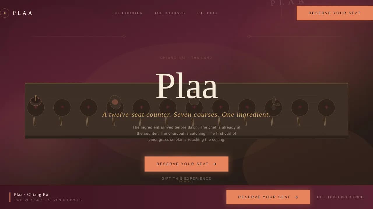 Plaa — Warm Artisan Thai Landing Page Template