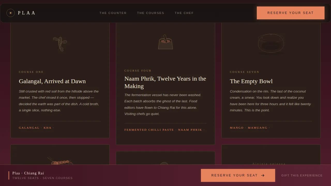 Plaa — Warm Artisan Thai Landing Page Template
