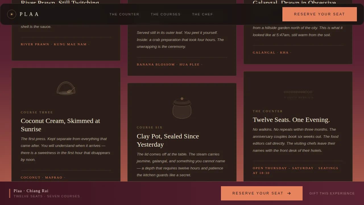 Plaa — Warm Artisan Thai Landing Page Template