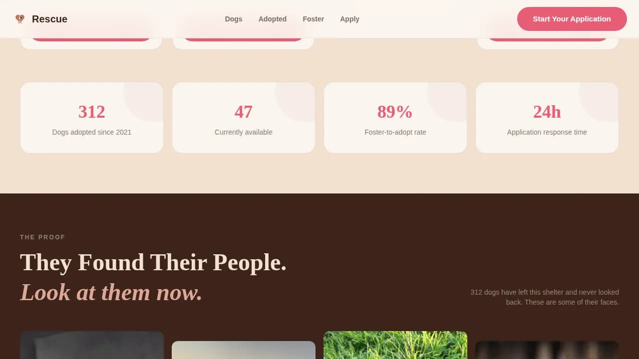 Rescue — Family Dog Adoption Landing Page Template