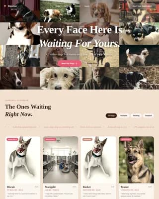 Rescue — Family Dog Adoption Landing Page Template