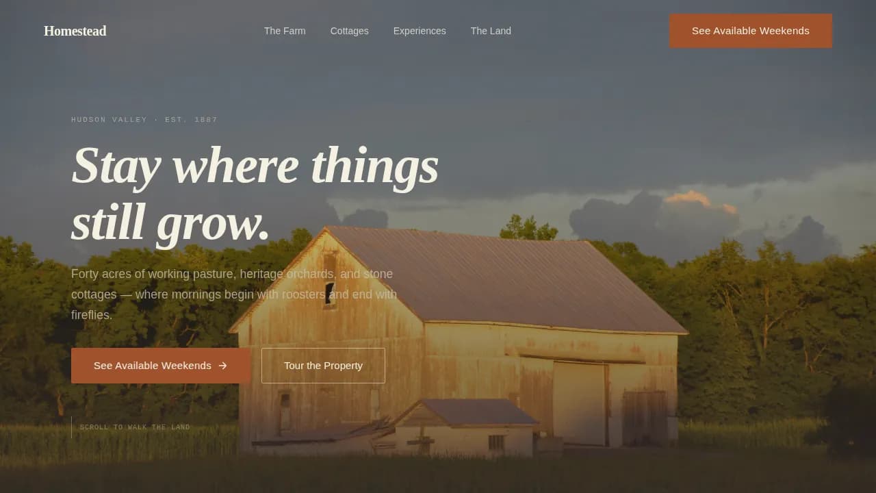 Agri-Tourism & Farm Experience Booking Website Template