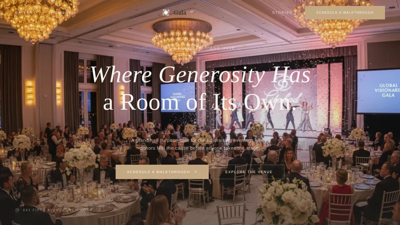 Charity Gala Event Booking Website Template