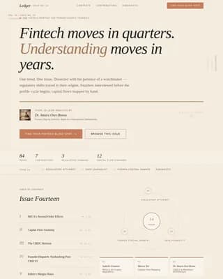 Fintech Newsletter Blog Website Template