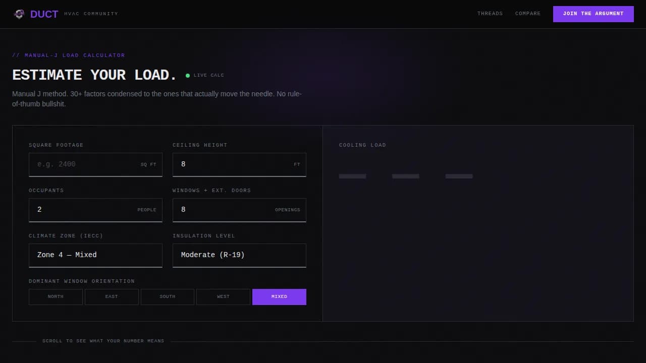 Duct - Bold Brutalist HVAC Community Forum Landing Page Template