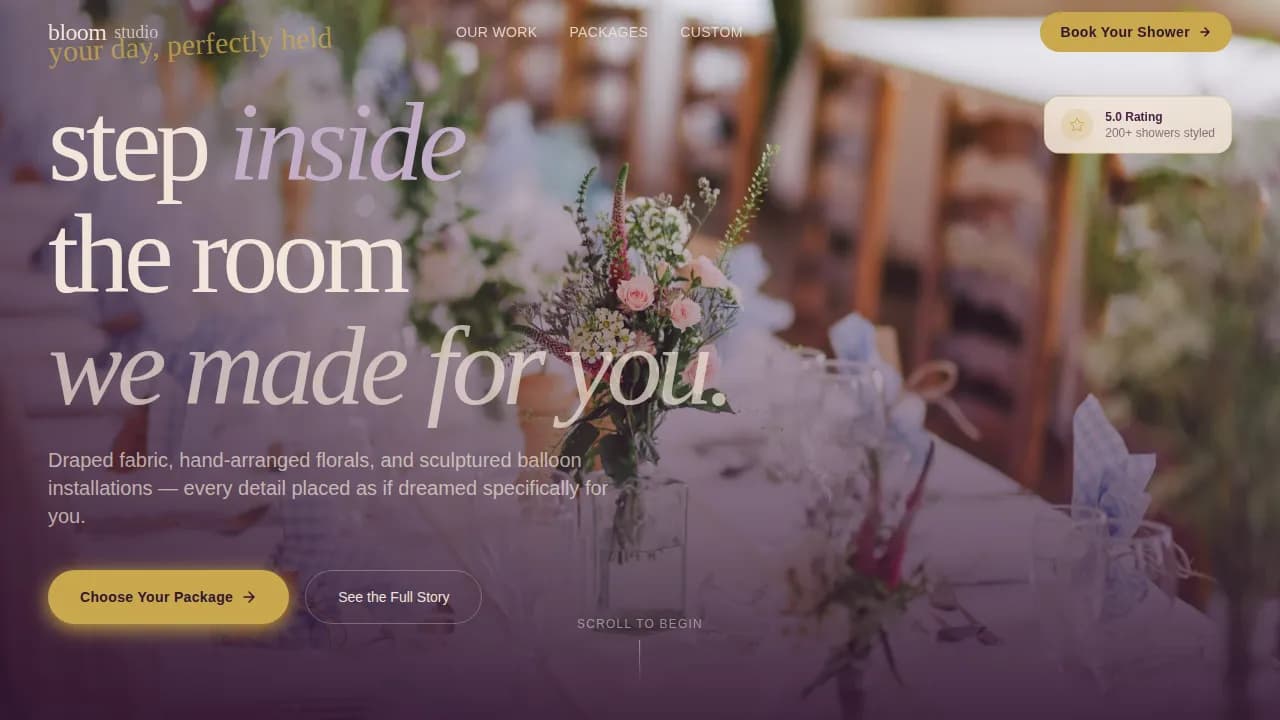 Baby Shower Event Pricing Website Template