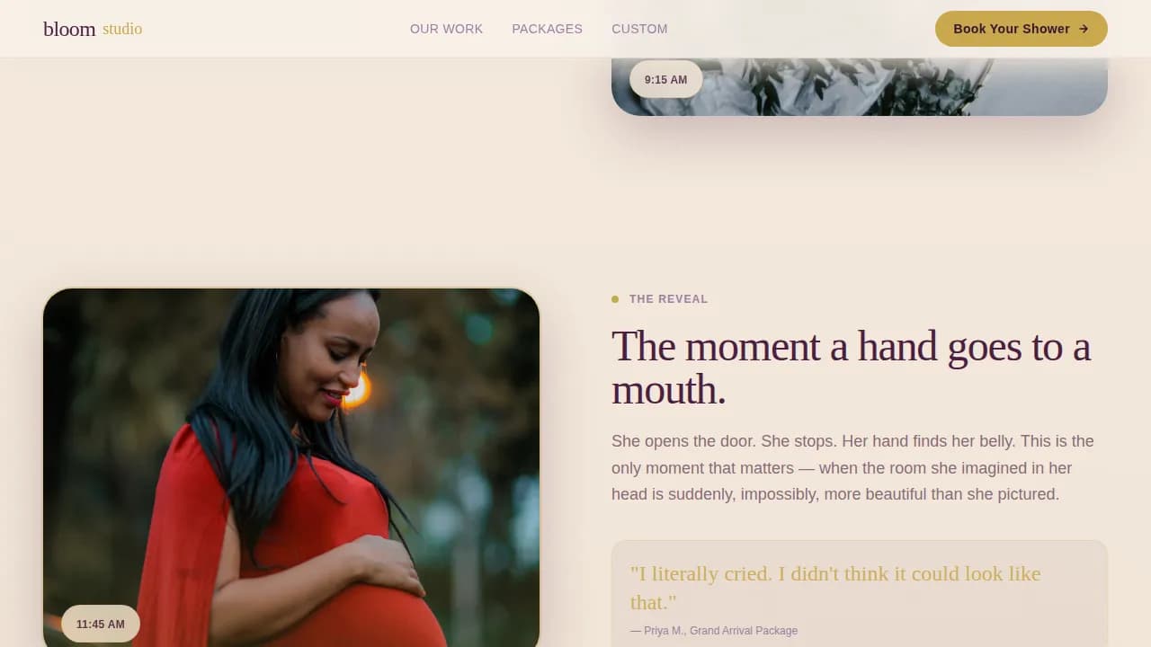 Baby Shower Event Pricing Website Template