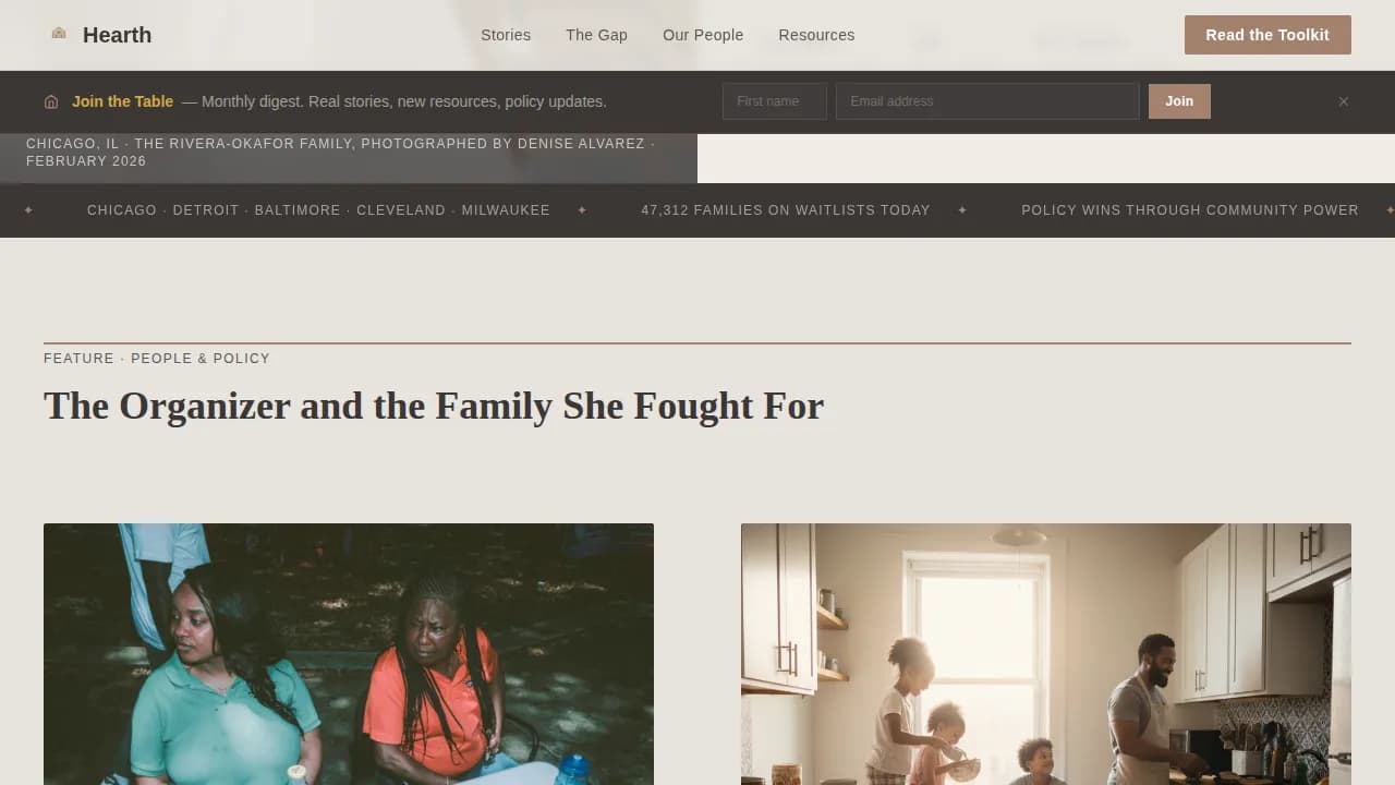 Community — Equitable Housing Nonprofit Landing Page Template