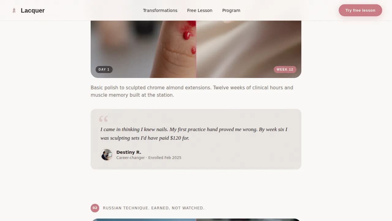 Beauty School & Academy Reviews Website Template