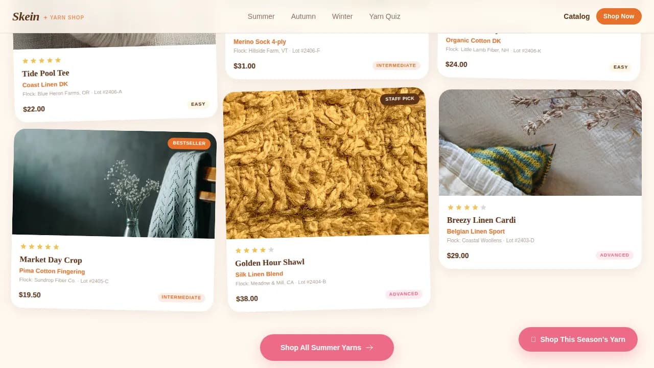 Arts & Crafts Store Professional Website Template