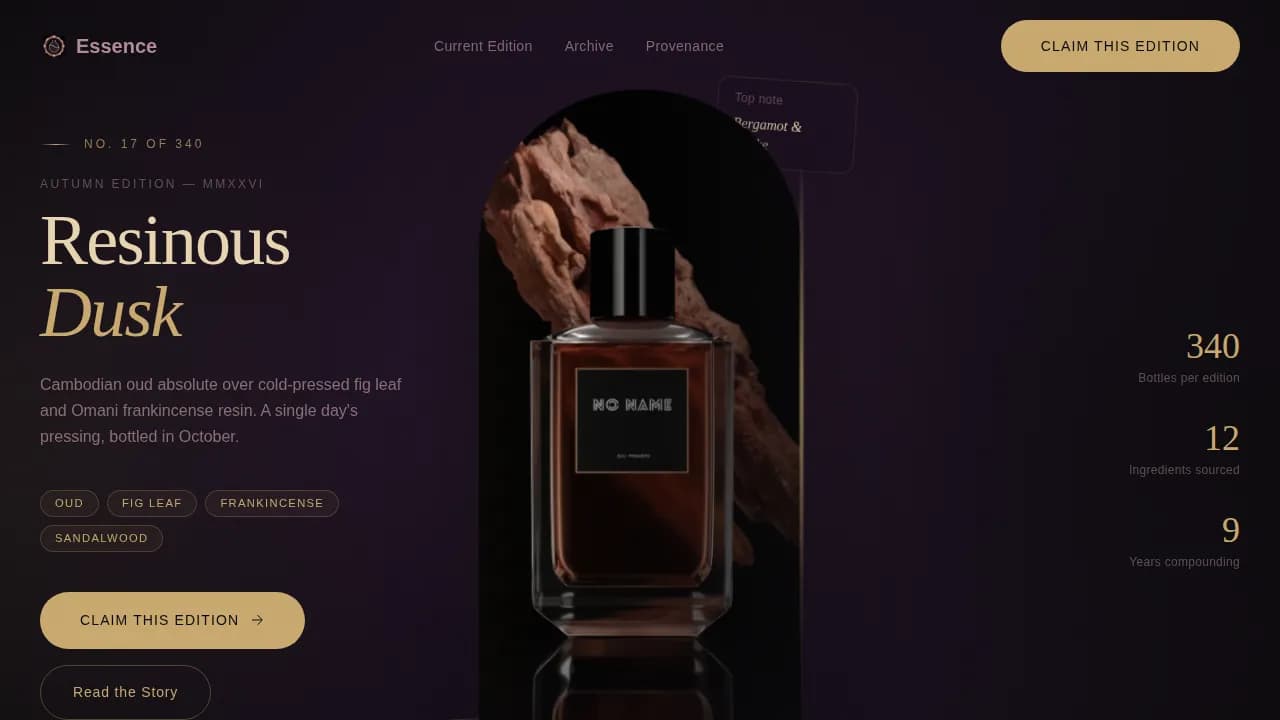 Fragrance & Perfume Brand Professional Website Template