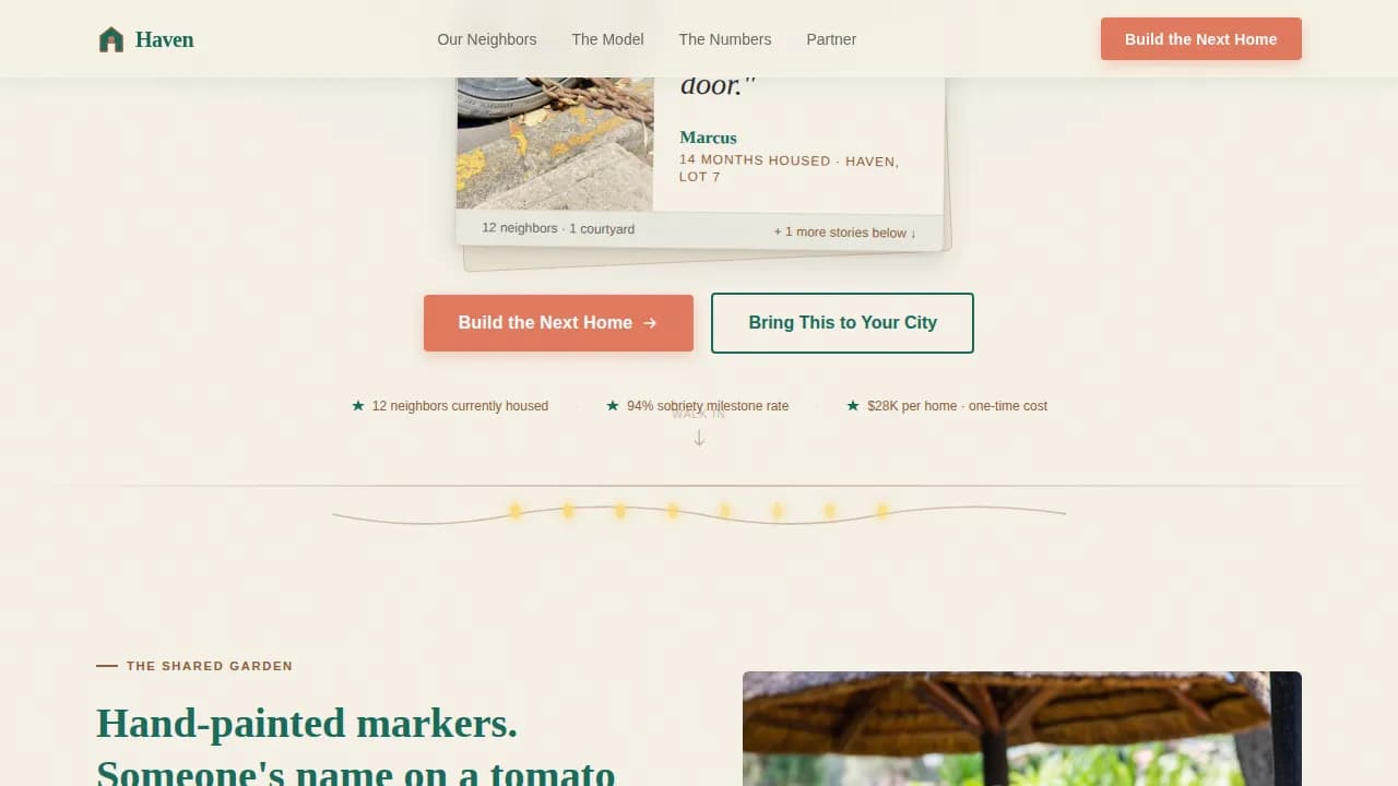 Cozy — Thriving Tiny Home Community Landing Page Template