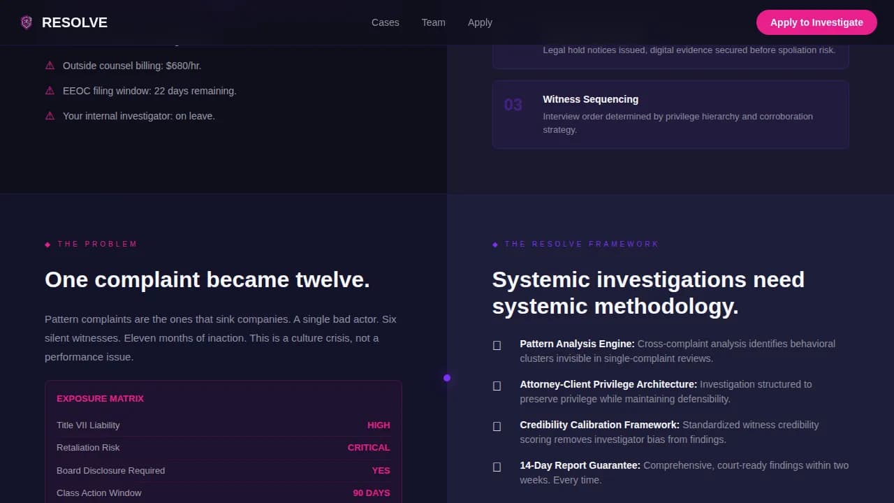 Investigate — Precision Workplace Staffing Landing Page Template