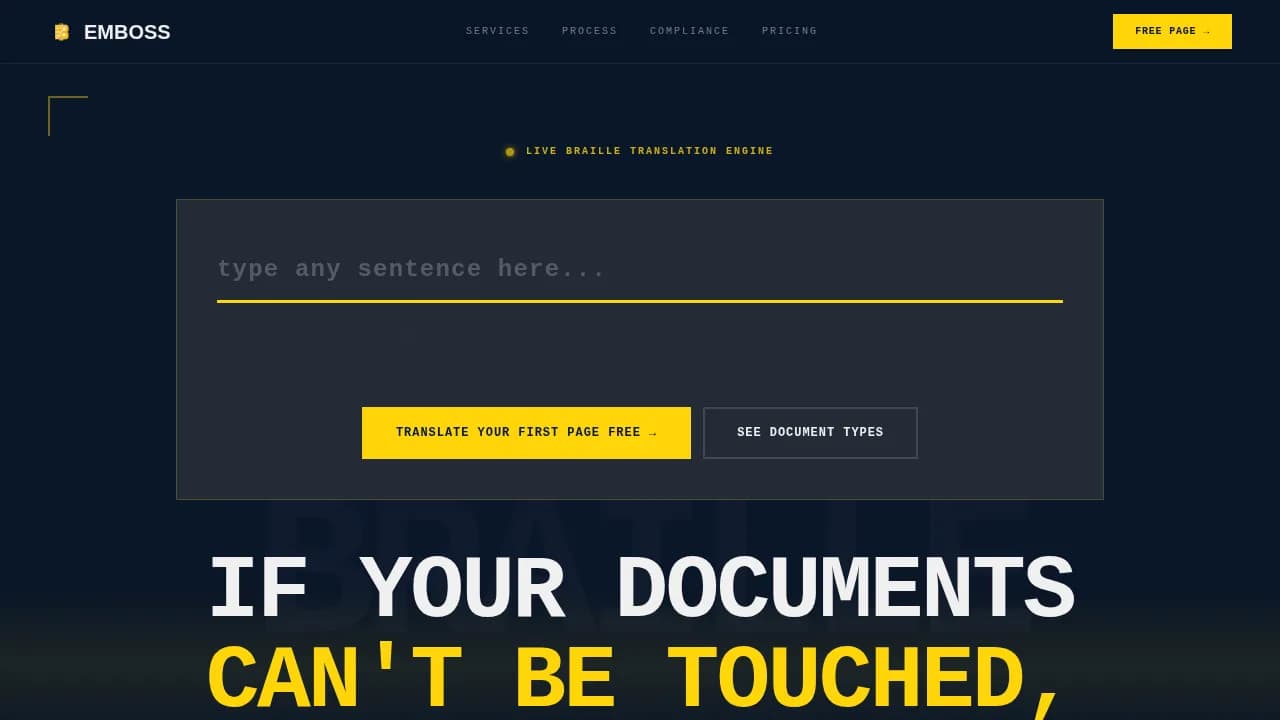 Elevate — Accessible Braille Design Landing Page Template