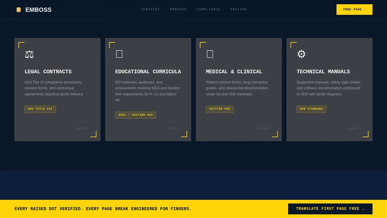 Elevate — Accessible Braille Design Landing Page Template
