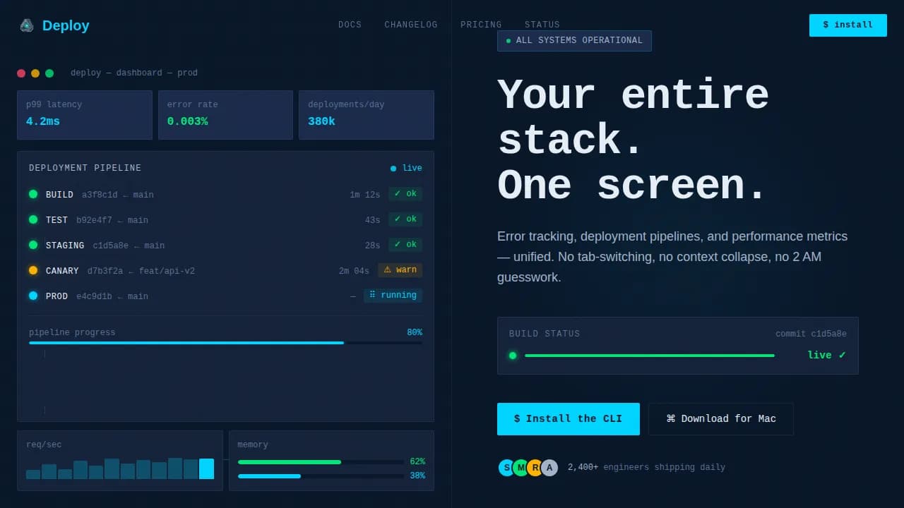 Accelerate — Cutting-Edge Developer Tools Landing Page Template