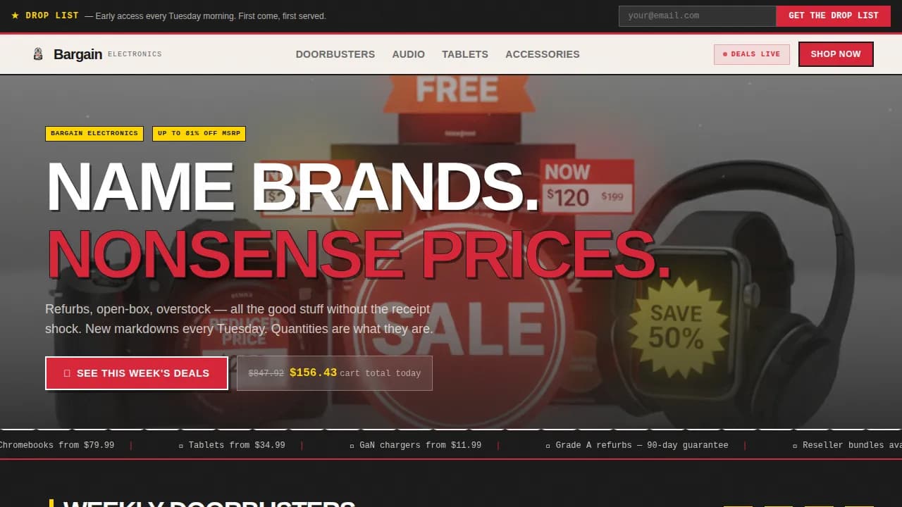 Advanced Electronics E-Commerce Portfolio & Case Study Website Template