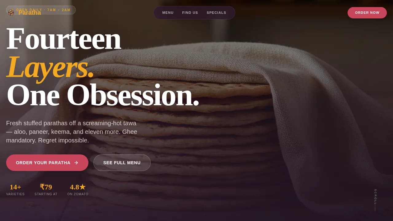 Savor — Authentic Neighborhood Dining Landing Page Template