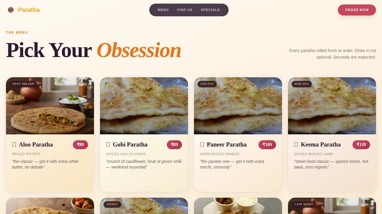 Savor — Authentic Neighborhood Dining Landing Page Template