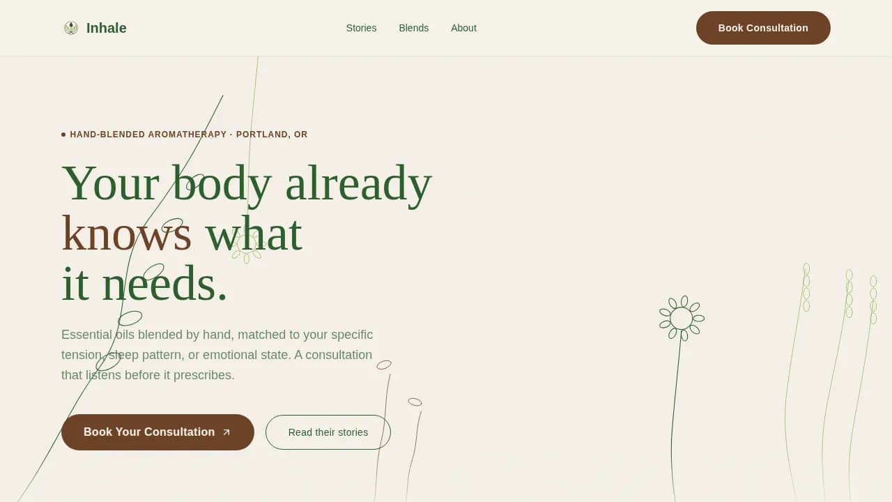 Aromatherapy Spa & Healing Session Booking Website Template