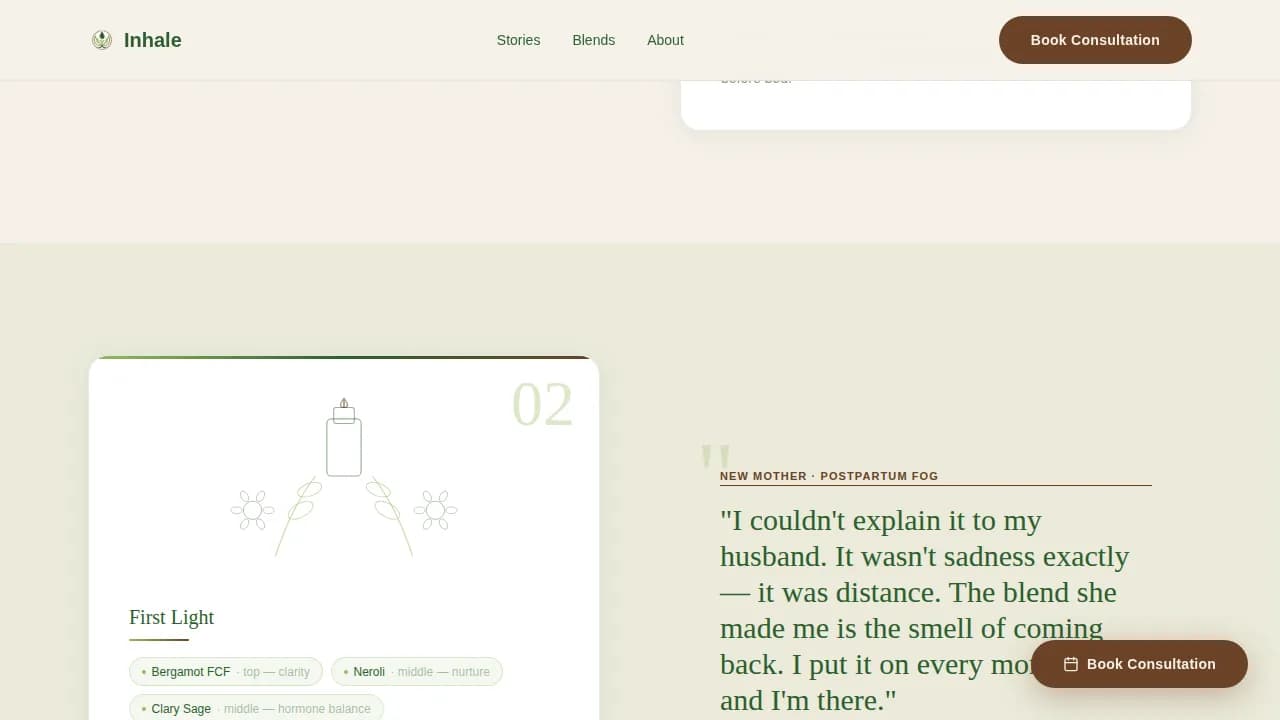 Aromatherapy Spa & Healing Session Booking Website Template
