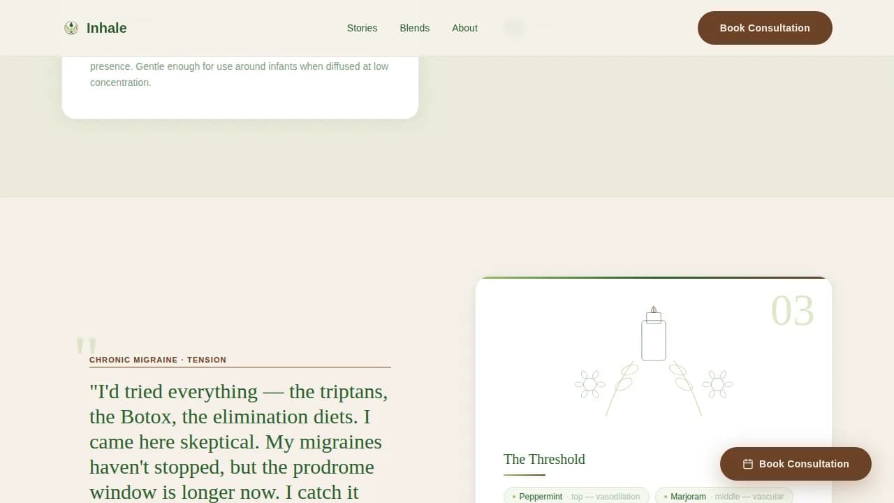 Aromatherapy Spa & Healing Session Booking Website Template