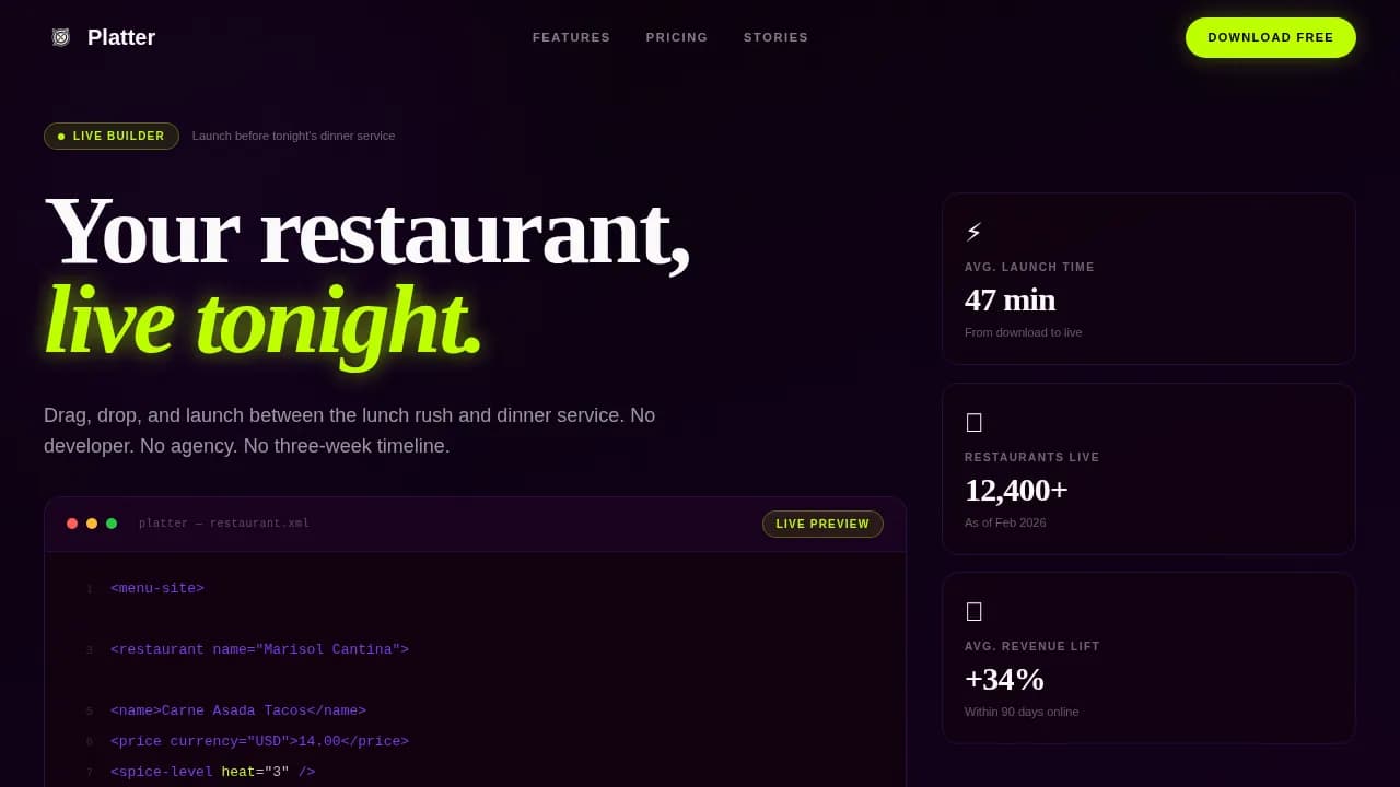 Restaurant Digital Presence Professional Website Template