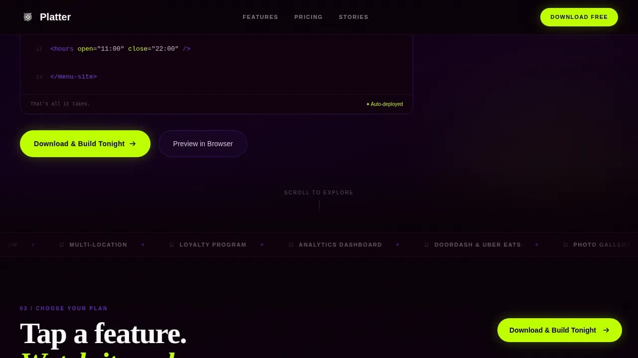Restaurant Digital Presence Professional Website Template