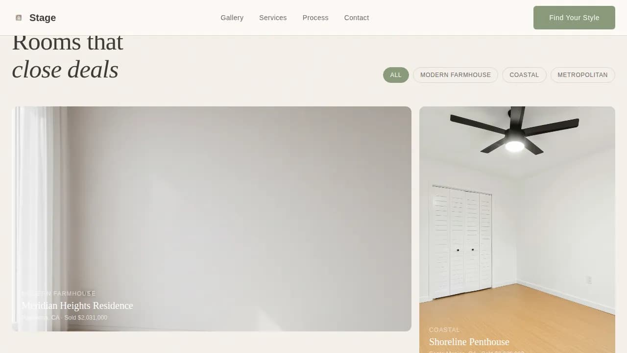 Home Staging & Decor Cost Estimator Website Template