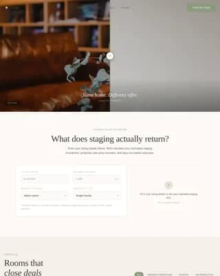 Home Staging & Decor Cost Estimator Website Template
