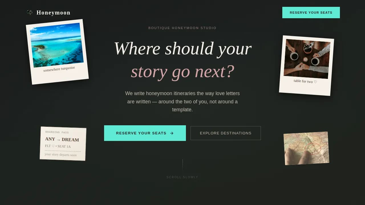 Escape — Romantic Couples Planning Landing Page Template