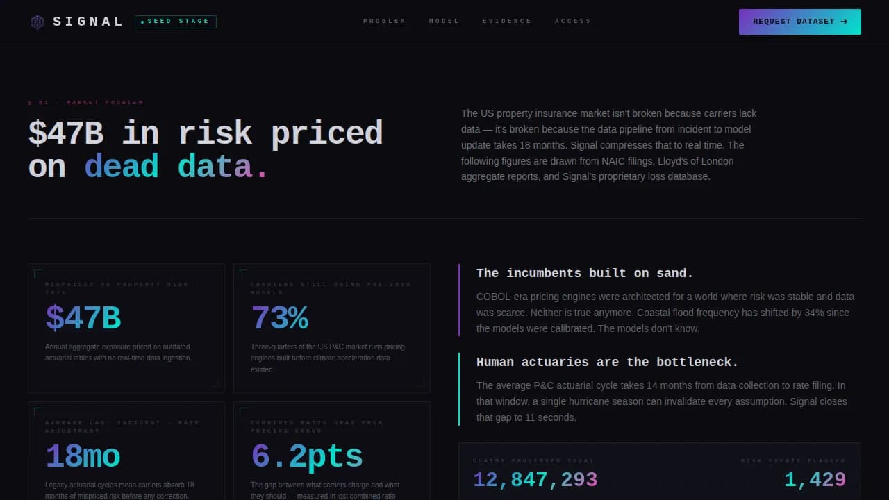 Signal — Advanced AI Risk Assessment Landing Page Template