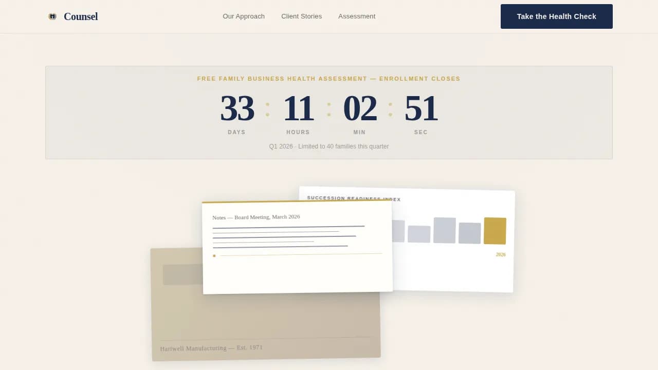 Advanced Family-Owned Business Pre-Launch & Coming Soon Website Template