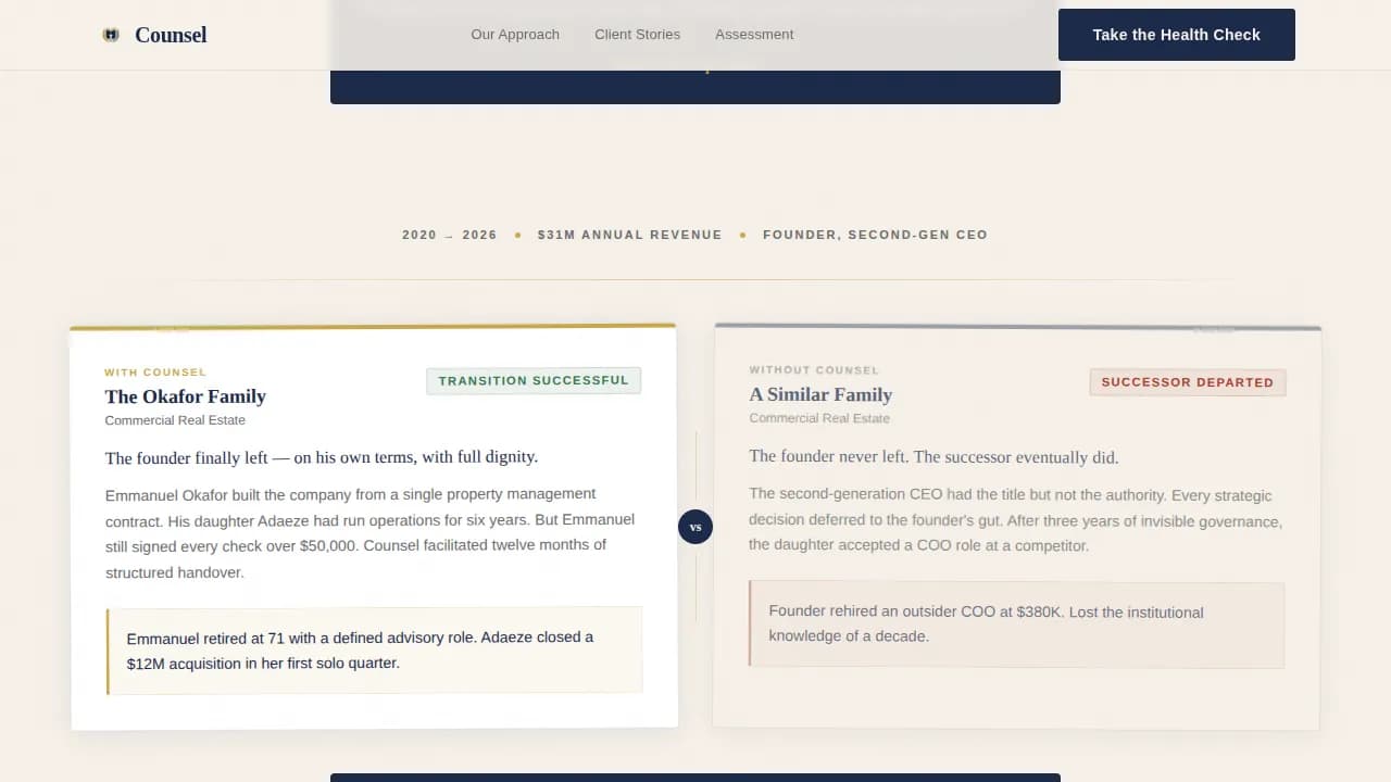 Advanced Family-Owned Business Pre-Launch & Coming Soon Website Template