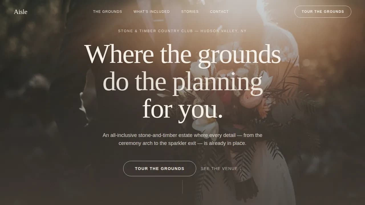 Vow — Elegant Wedding Venue Landing Page Template