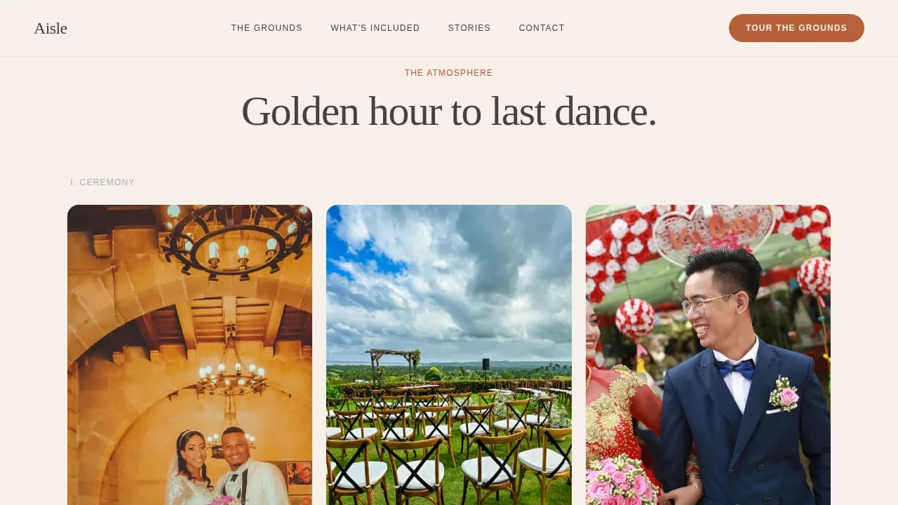 Vow — Elegant Wedding Venue Landing Page Template