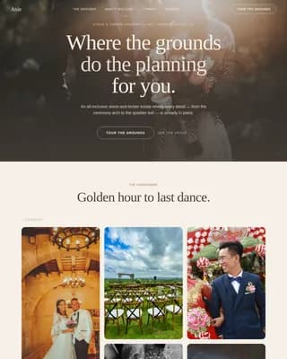 Vow — Elegant Wedding Venue Landing Page Template