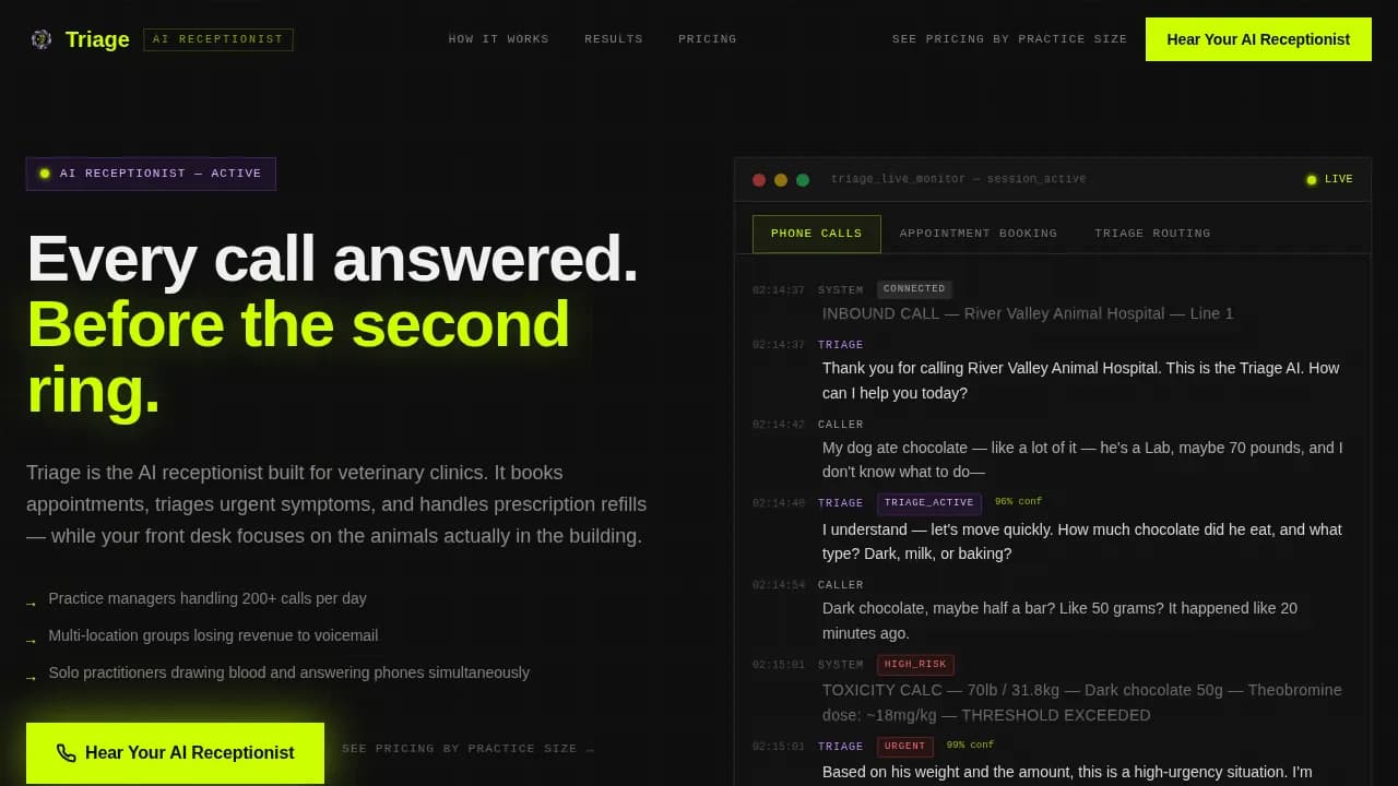 Assess — Intelligent Vet Assistant Landing Page Template