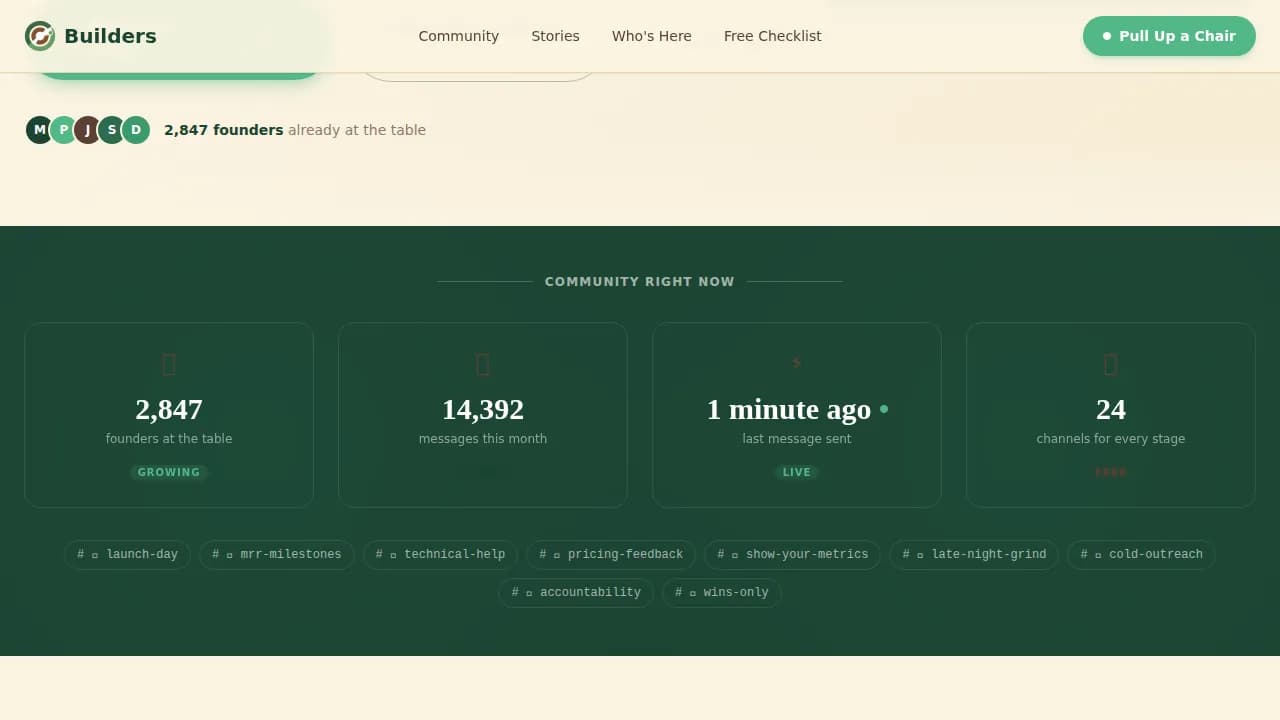 SaaS Builders Community Reviews Website Template