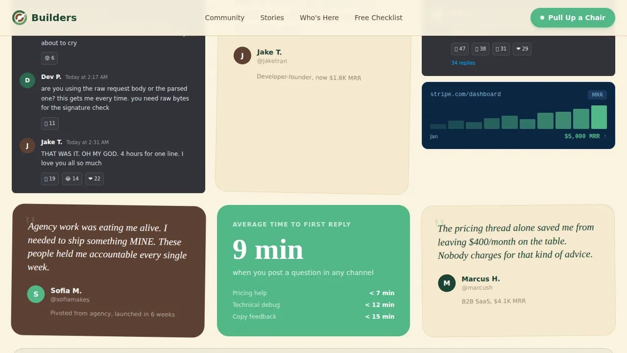 SaaS Builders Community Reviews Website Template
