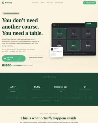 SaaS Builders Community Reviews Website Template