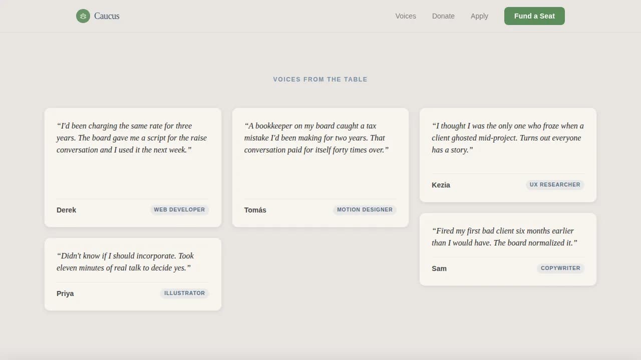 Advanced Freelancers Community Reviews & Social Proof Website Template