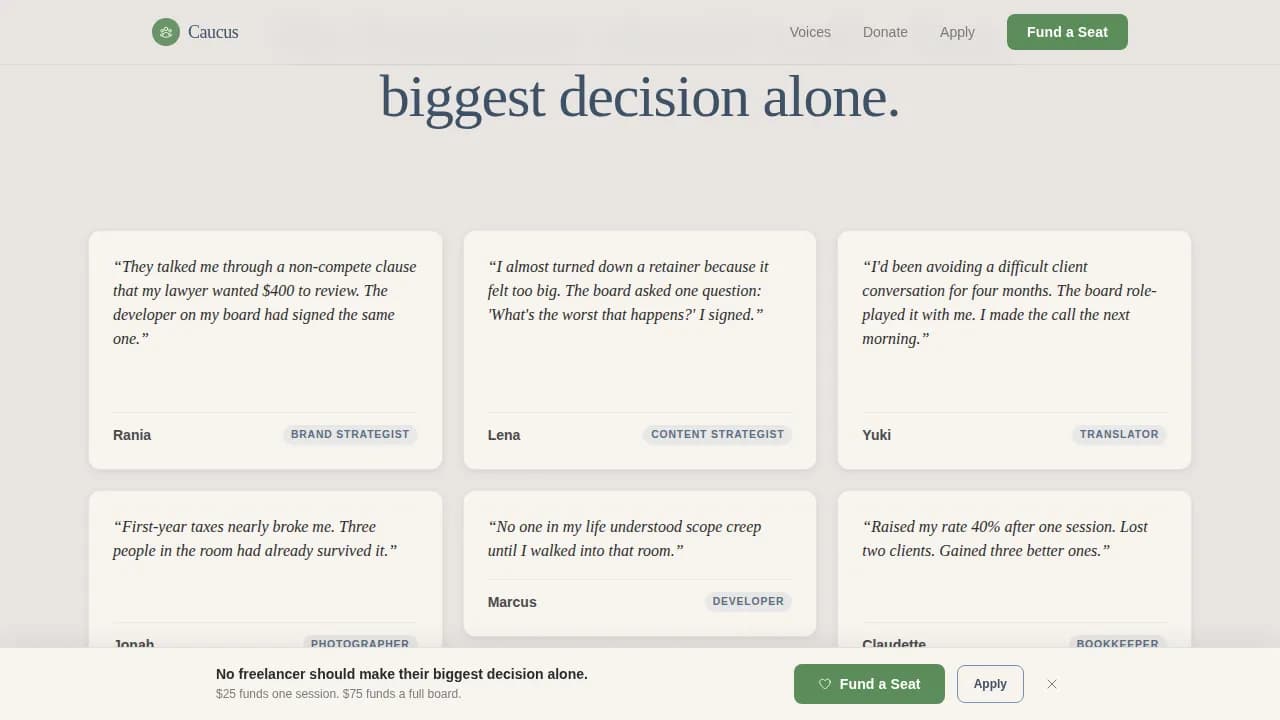 Advanced Freelancers Community Reviews & Social Proof Website Template