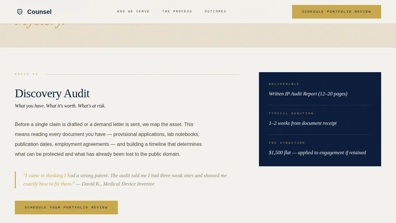 Intellectual Property Booking Website Template