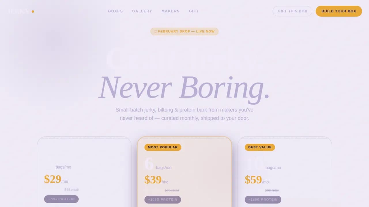 Subscription Box Services Professional Website Template